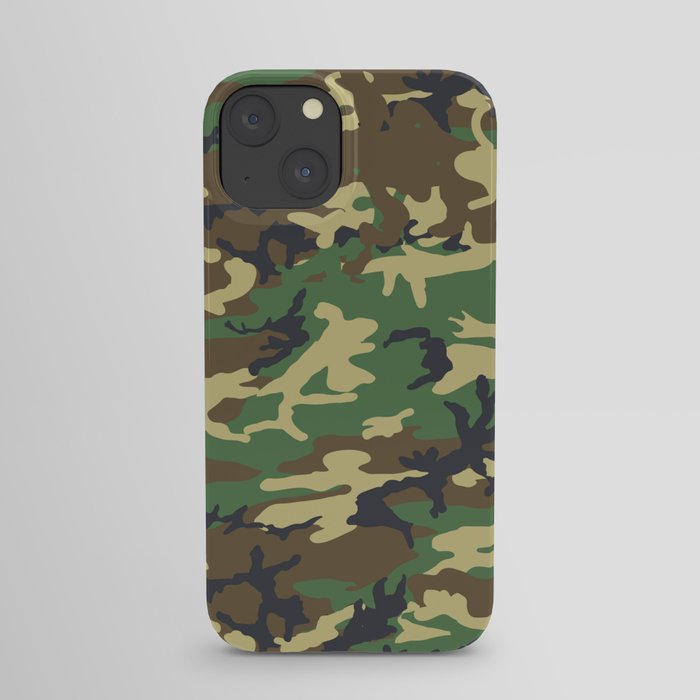 Woodland Camo Camouflage Pattern Background Military Uniform Hunting iPhone Case