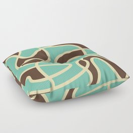 Messy Scribble Texture Background - Green Sheen And Royal Brown Floor Pillow