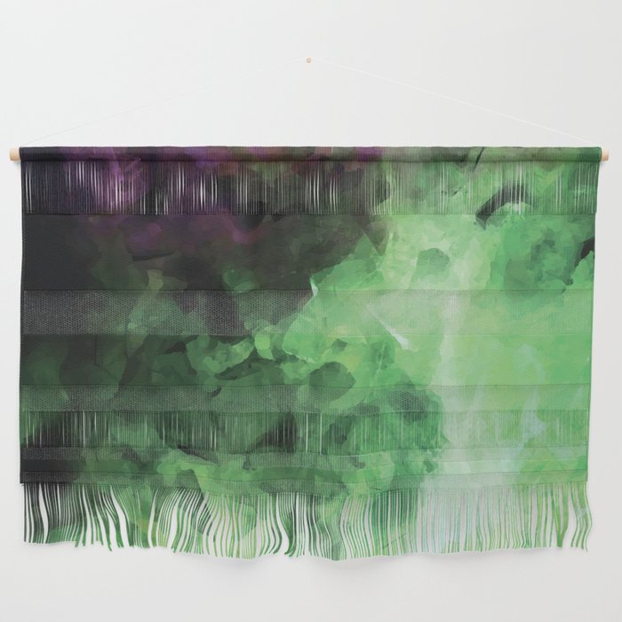 Green and Purple Smoke Abstract Wall Hanging