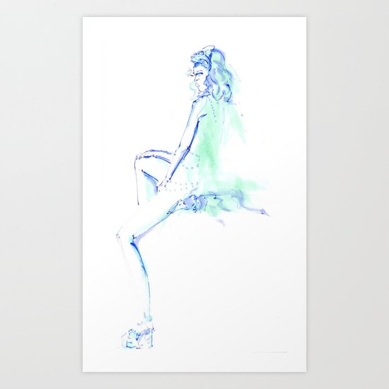 Blue in Green Art Print