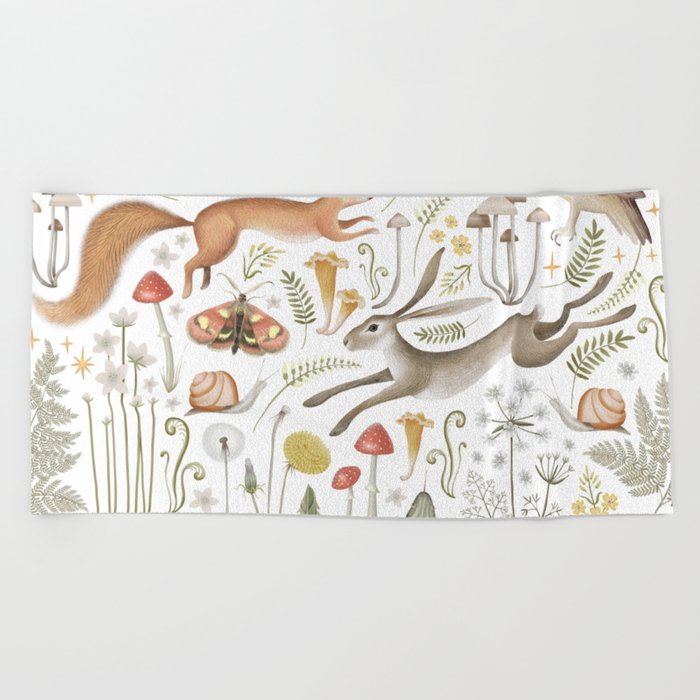 Enchanted Magical Midnight Forest V Beach Towel