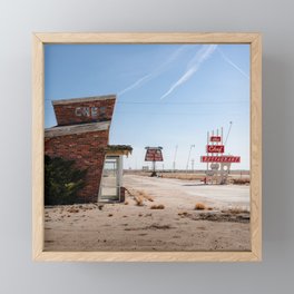 Abandoned Cafe and Gas Station in Nebraska Framed Mini Art Print