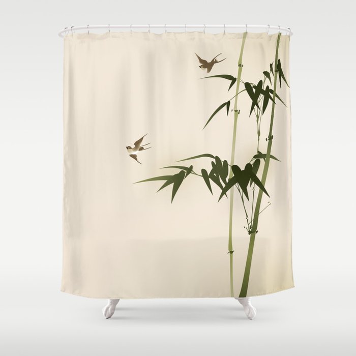 Oriental Style Bamboo Branches 001 Shower Curtain By Oriartiste Oriental Style Bamboo Branches 001 Shower Curtain