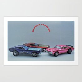 Vintage Hot Wheels Purple Bye Focal, Red Bye Focal & Pink Olds 442 Redline Poster Art Print | Poster, Bedroom, Vintage, Collectibles, Toycars, Cars, Matchbox, Advertisement, Redlines, Advertising 