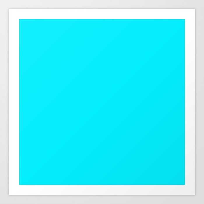 The Future Is Bright Light Blue Vivid Cyan Solid Color Art Print By Multifascinated Society6