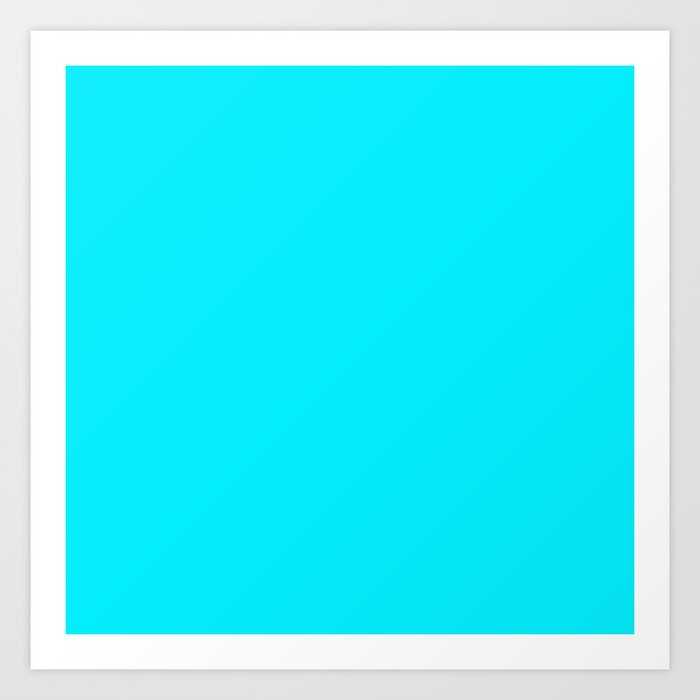 The Future Is Bright Light-Blue - Vivid Cyan  - Solid Color Art Print