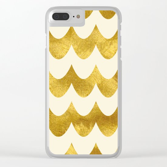 Cream Gold Foil 04 Clear iPhone Case