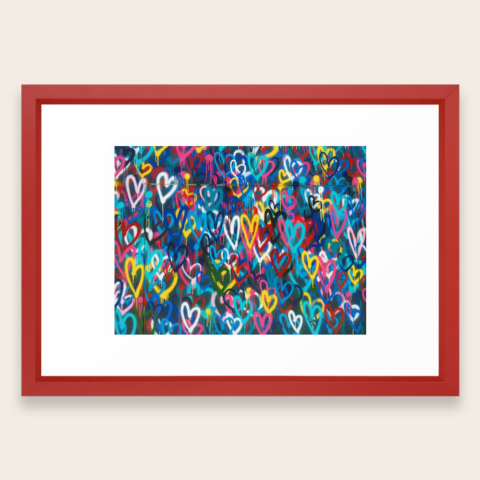 Graffiti Hearts Love Color Framed Art Print By Nocolordesigns