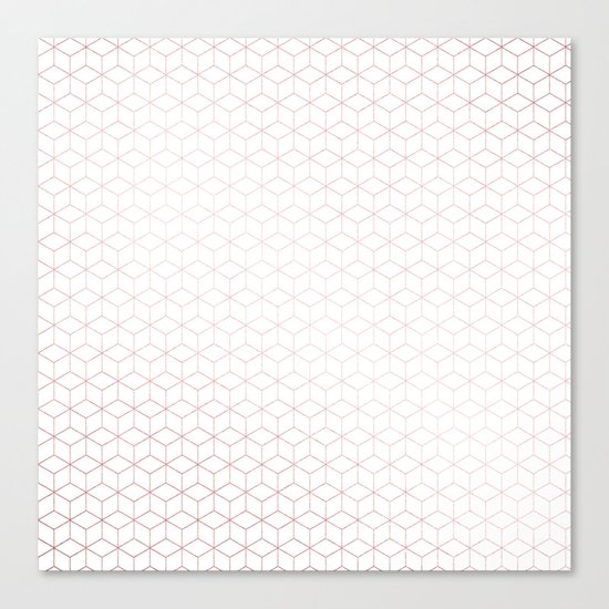 Simply Cubes in Rose Gold Sunset Canvas Print