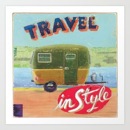 travel in style in a boler trailer Art Print