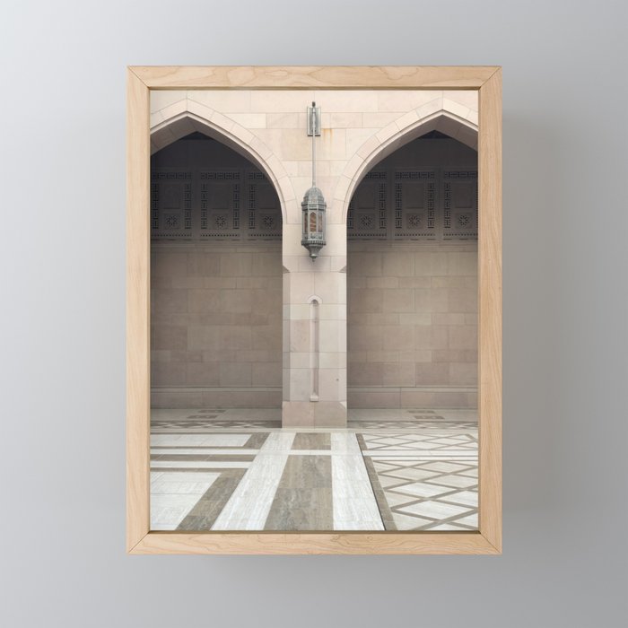 Symmetrical mosque archways, Oman photography series, no. 1 Framed Mini Art Print