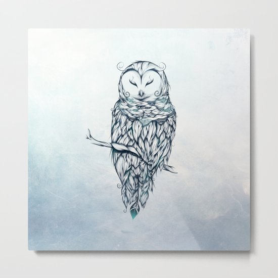 Snow Owl Metal Print
