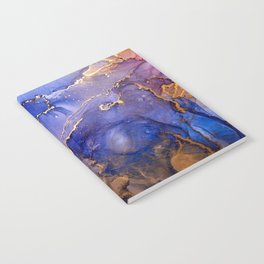 Luxury Gold Abstract Flui Liquid Painting Notebook