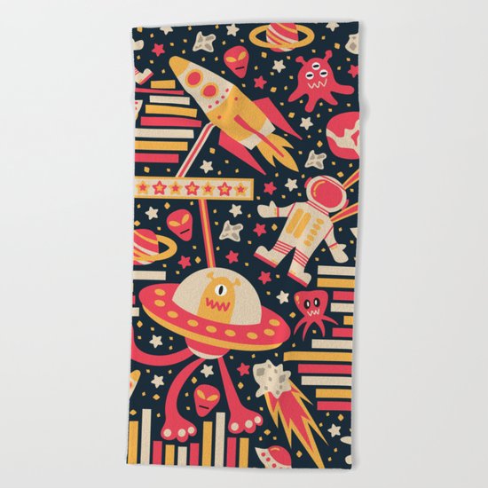 Alien Patterns Beach Towel