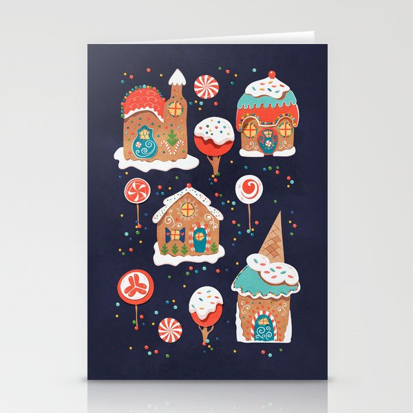 Gingerbread Candy Land Stationery Cards