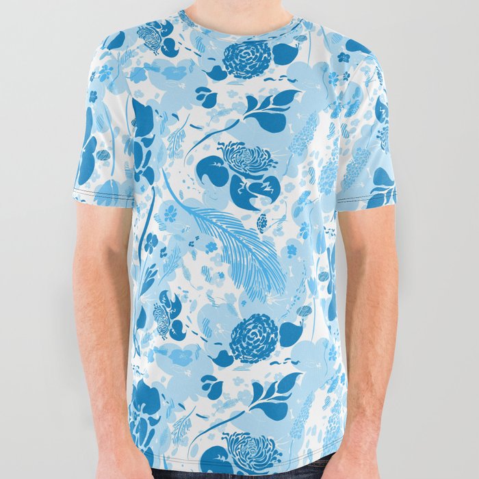 Cyan Bouquet 1 All Over Graphic Tee