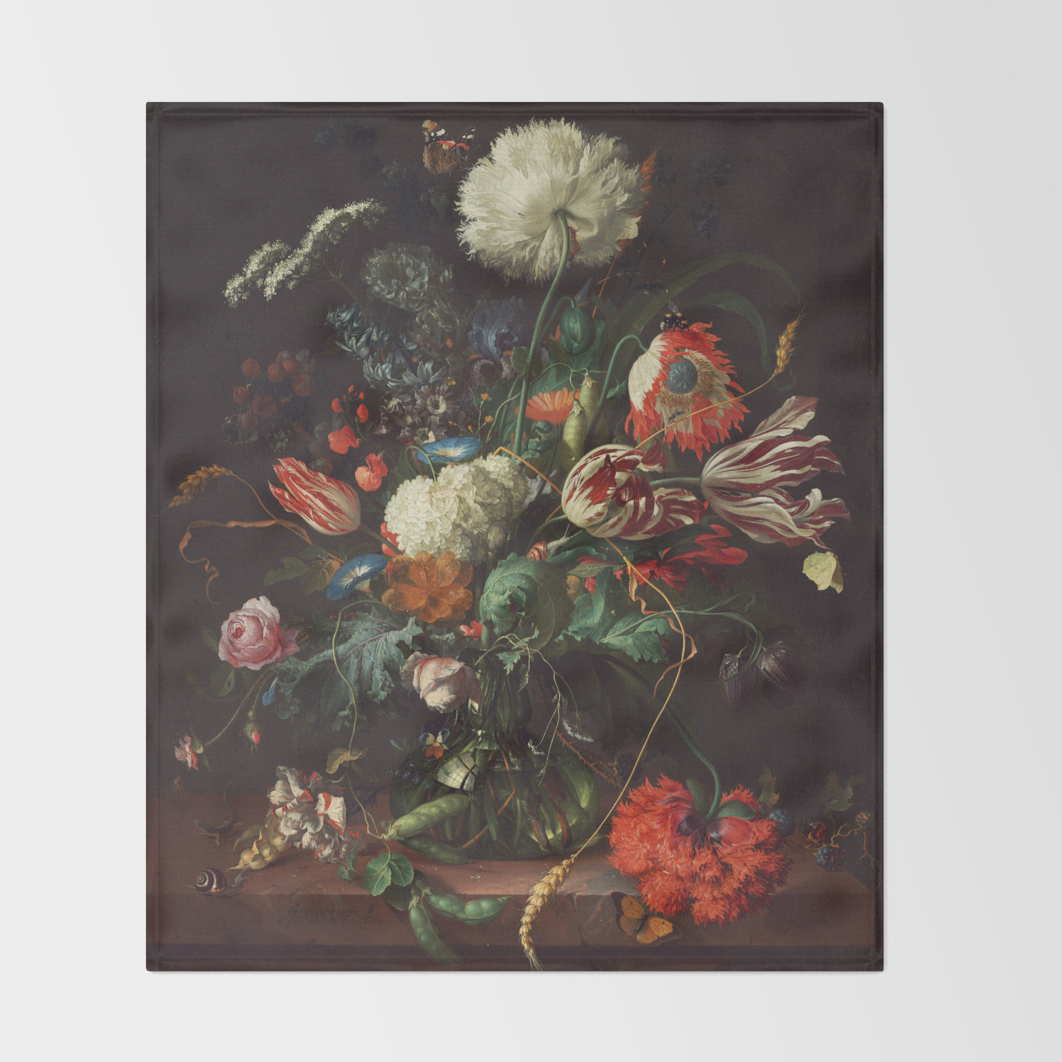 Jan Davidsz De Heem Vase Of Flowers Throw Blanket By