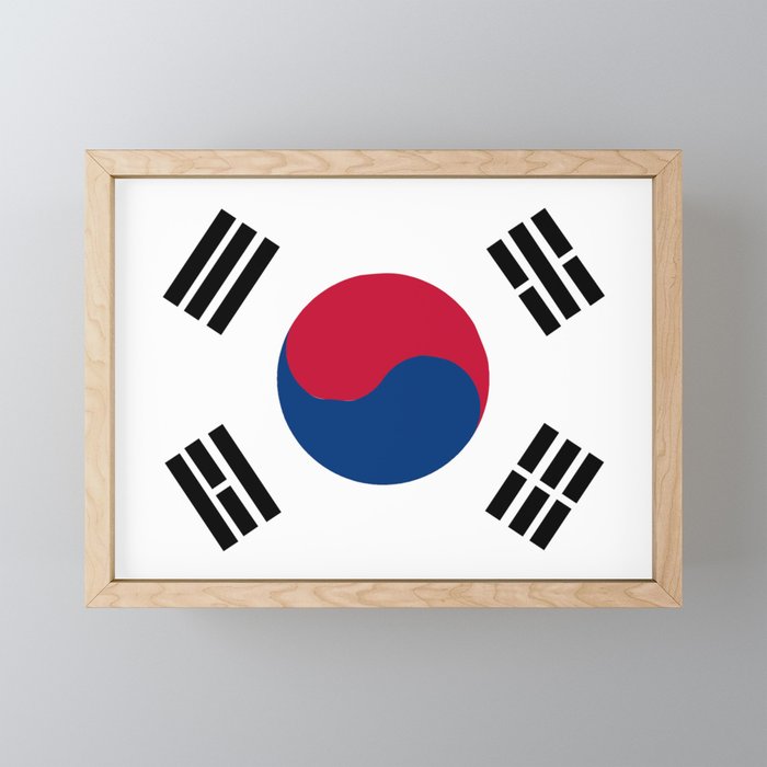 South Korean Flag Framed Mini Art Print