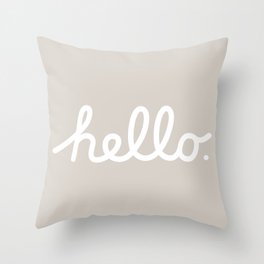 Hello: The Macintosh Office (Beige) Throw Pillow