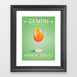 Gemini Zodiac Sign Cocktail Framed Art Print