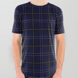 Navy buffalo plaid All Over Graphic Tee