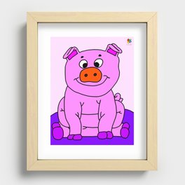 Wide-eyed Piggy Recessed Framed Print