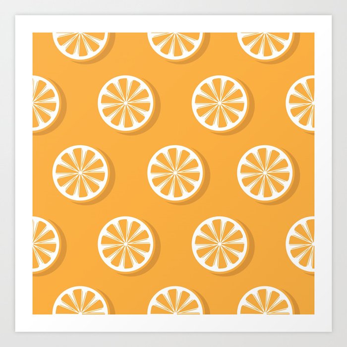 Orange Slices Pattern Background For Restaurant Kitchen Art Print