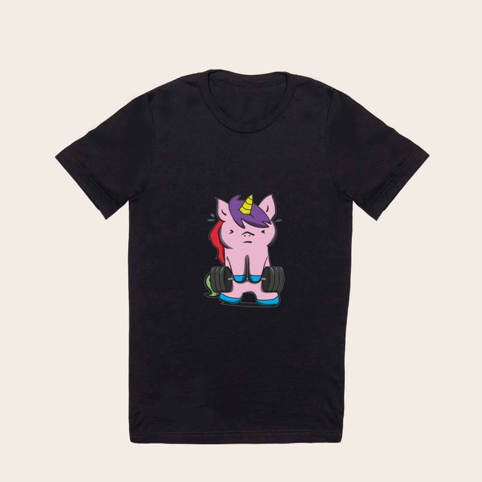 Unicorn Deadlifting Funny Powerlifting Workout T Shirt by killbot
