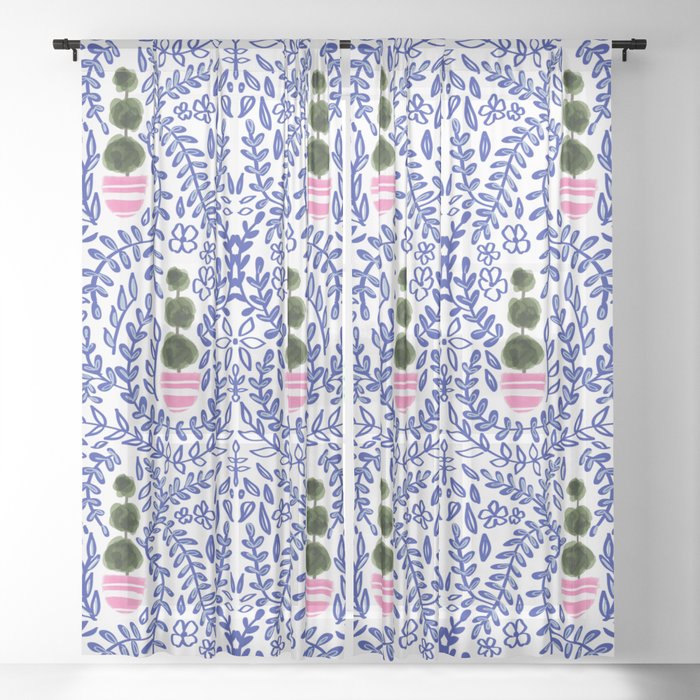 Southern Living - Chinoiserie Pattern Sheer Curtain