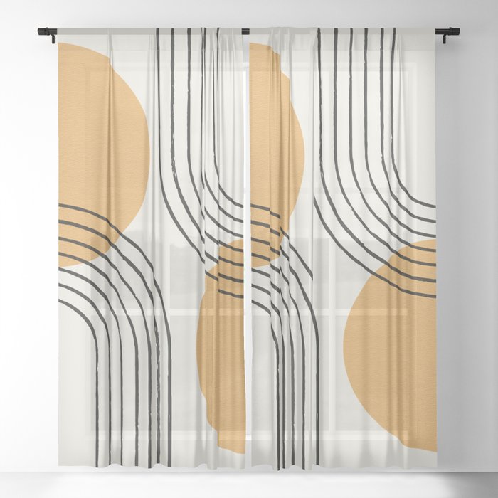 Sun Arch Double - Gold Sheer Curtain