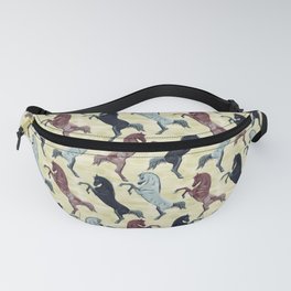 seamless pattern jumping horses in a row, digital painting Fanny Pack