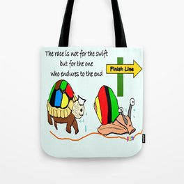 THE RACE - the turtle and the snail Tote Bag