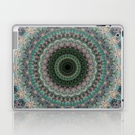 Mandala in different green tones Laptop & iPad Skin