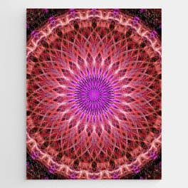 Glowing pink and red mandala Jigsaw Puzzle