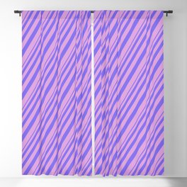 [ Thumbnail: Medium Slate Blue and Plum Colored Lined Pattern Blackout Curtain ]