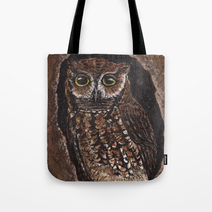 Eastern Screech Owl Color Tote Bag