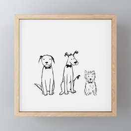 Three dogs Framed Mini Art Print