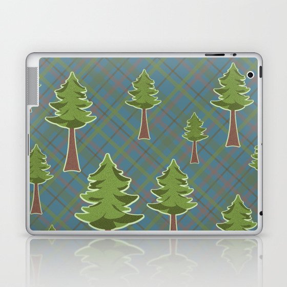 Trees on Plaid Laptop & iPad Skin