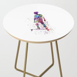 Young skater in watercolor Side Table