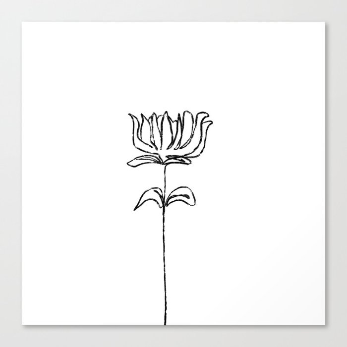 Ellery 3 - Minimal, Modern - Abstract Floral Painting  Canvas Print