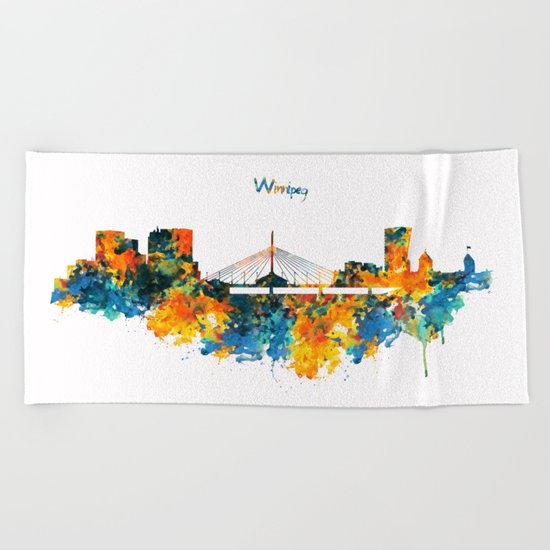 Winnipeg Skyline Beach Towel