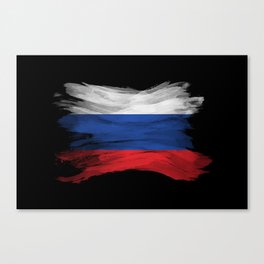 Russia flag brush stroke, national flag Canvas Print