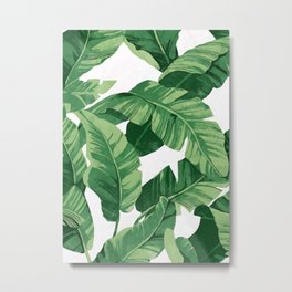 Tropical banana leaves IV Metal Print | Ink, Tropics, Plants, Watercolor, Illustration, Pattern, Leaves, Green, Hawaii, Adventure 