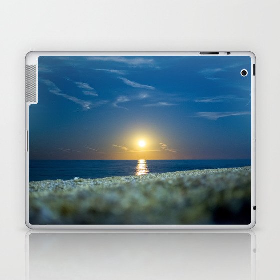 Watch Hill, Rhode Island twilight ocean sunset beach against mirrored blue waves color photograph / photography Laptop & iPad Skin
