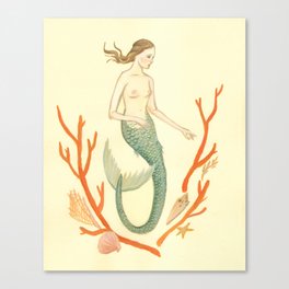Coral Mermaid Canvas Print