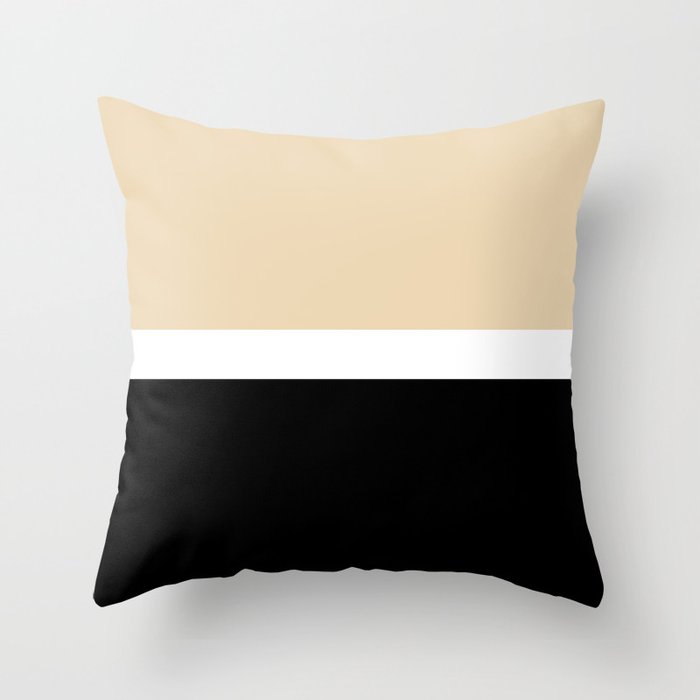 Color Block Brown Black Pattern Throw Pillow