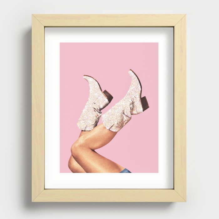 These Boots - Glitter Pink II Recessed Framed Print