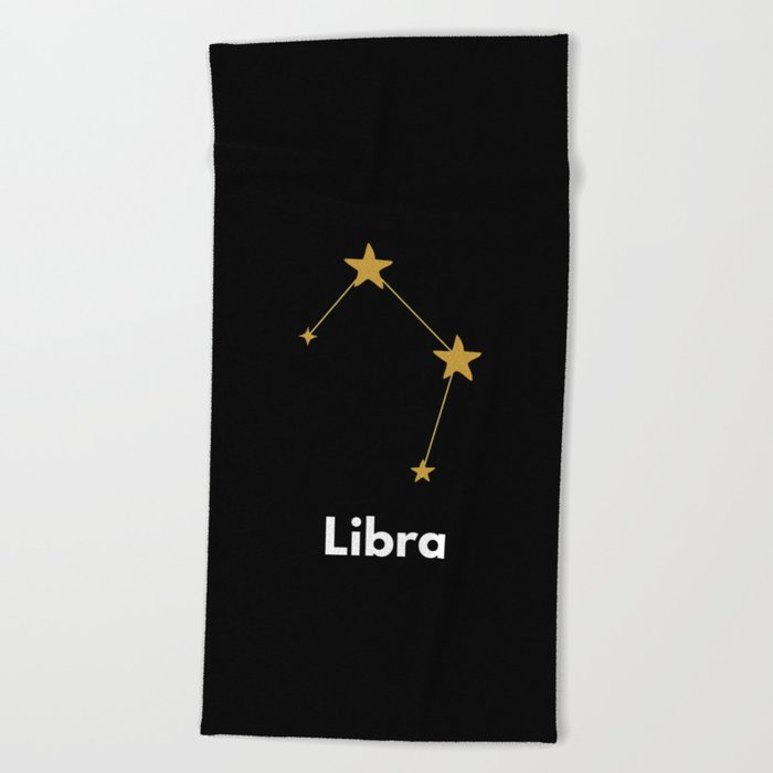 Libra, Libra Zodiac, Black Beach Towel