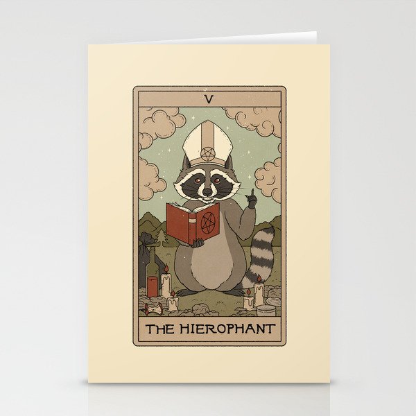 The Hierophant - Raccoons Tarot Stationery Cards