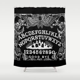 Ouija Board Black Shower Curtain